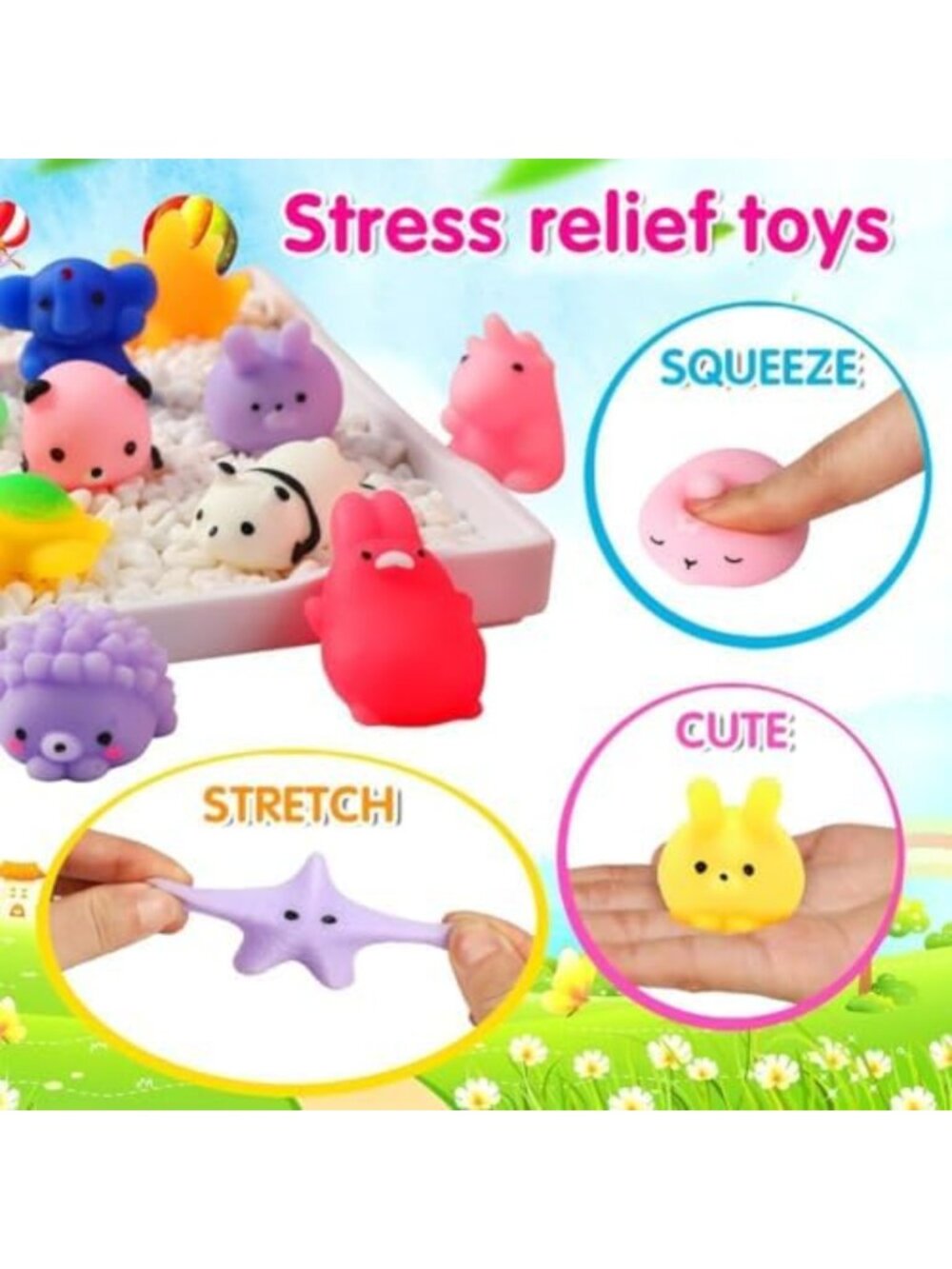 80 Pcs Kawaii Squishies Party Favors for Kids 4-8, Bulk Mochi Toys Set - Picture 2 of 6